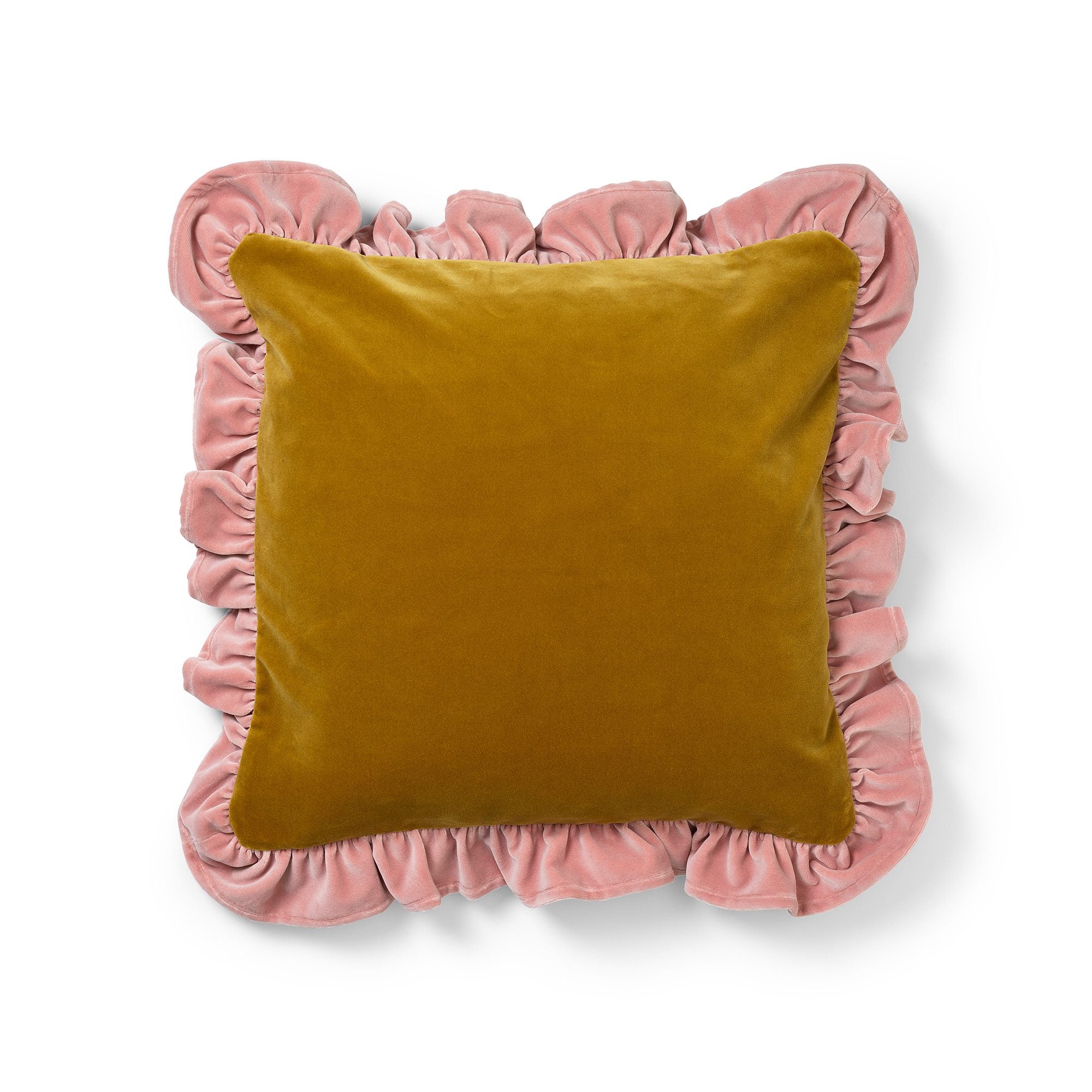 Kuddfodral Volang Amber/Dusty Pink