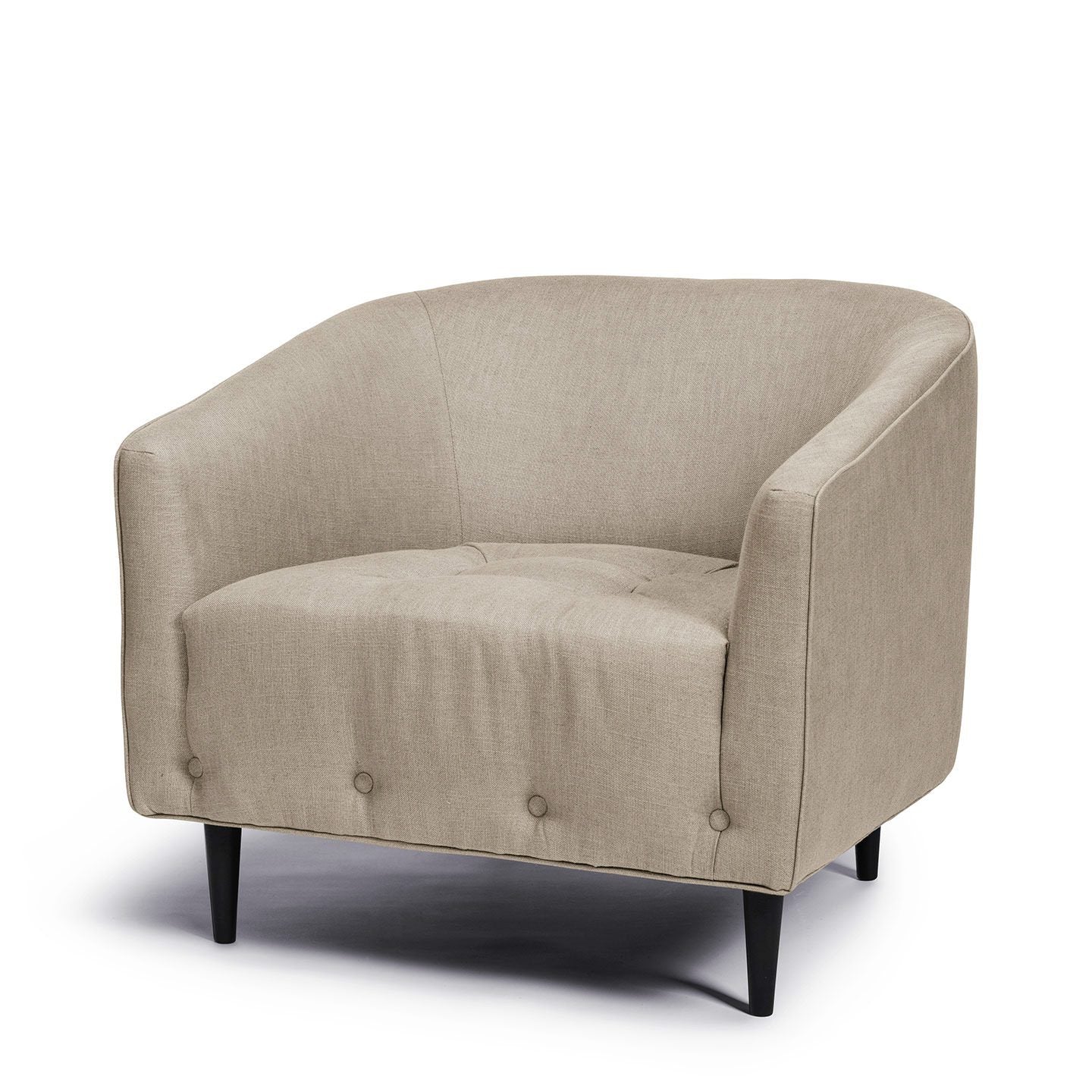 Carla Fåtölj Khaki i beige linne från Melimeli