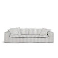 Luca Grande 3-seters sofa stripete lyseblå