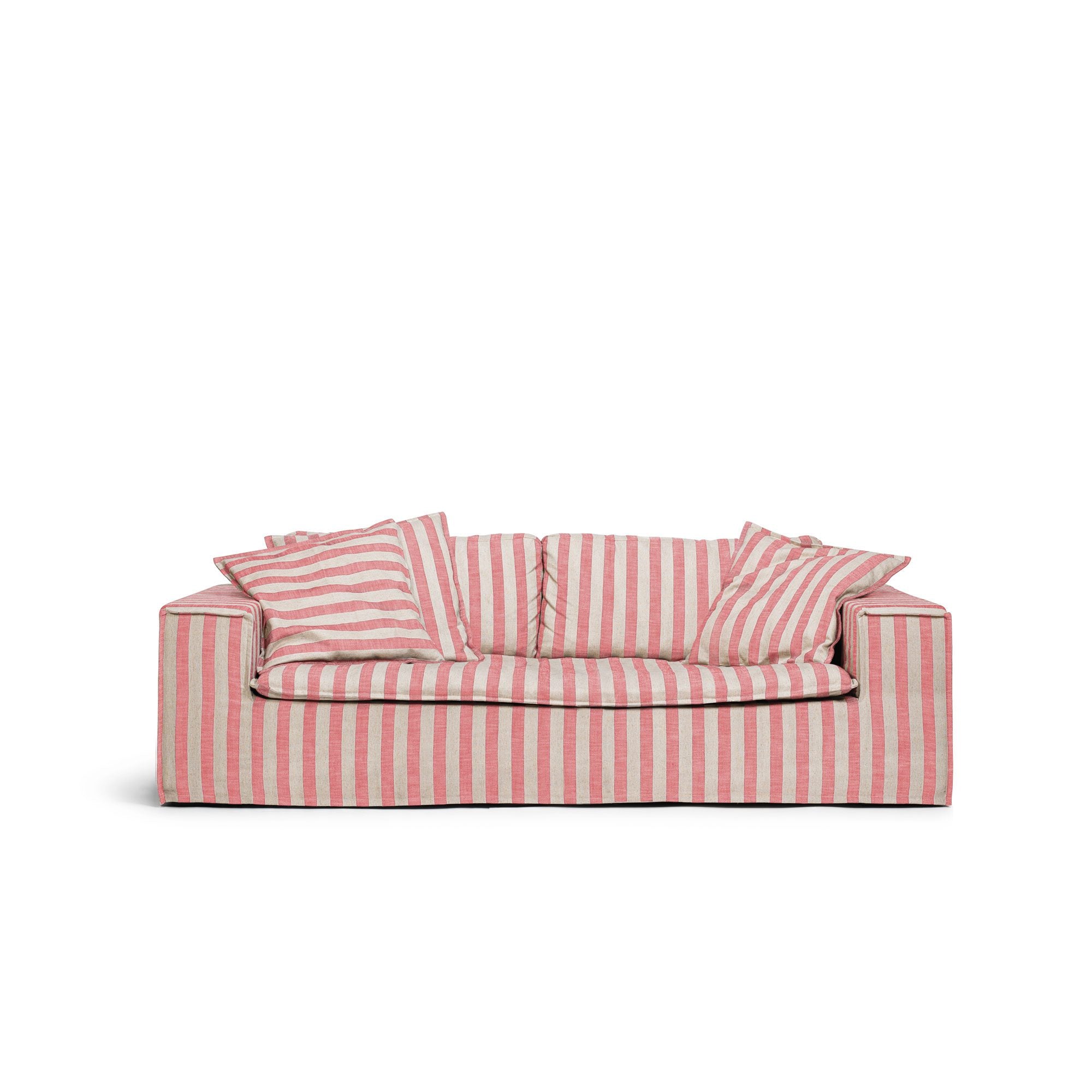 Randig soffa i linne