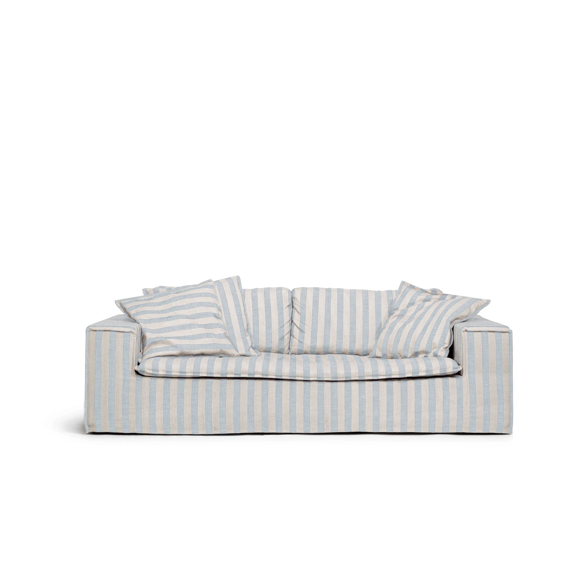 Randig soffa i linne