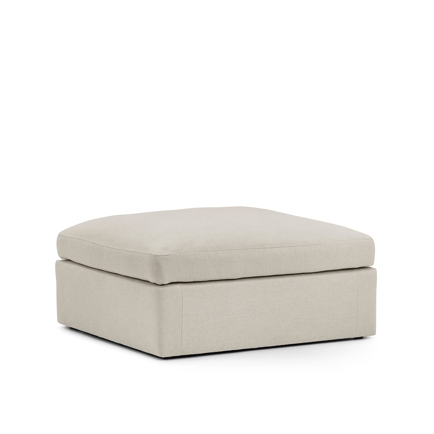 Lucie fotpall off white sittpuff puff linne ljusgrå beige MELIMELI