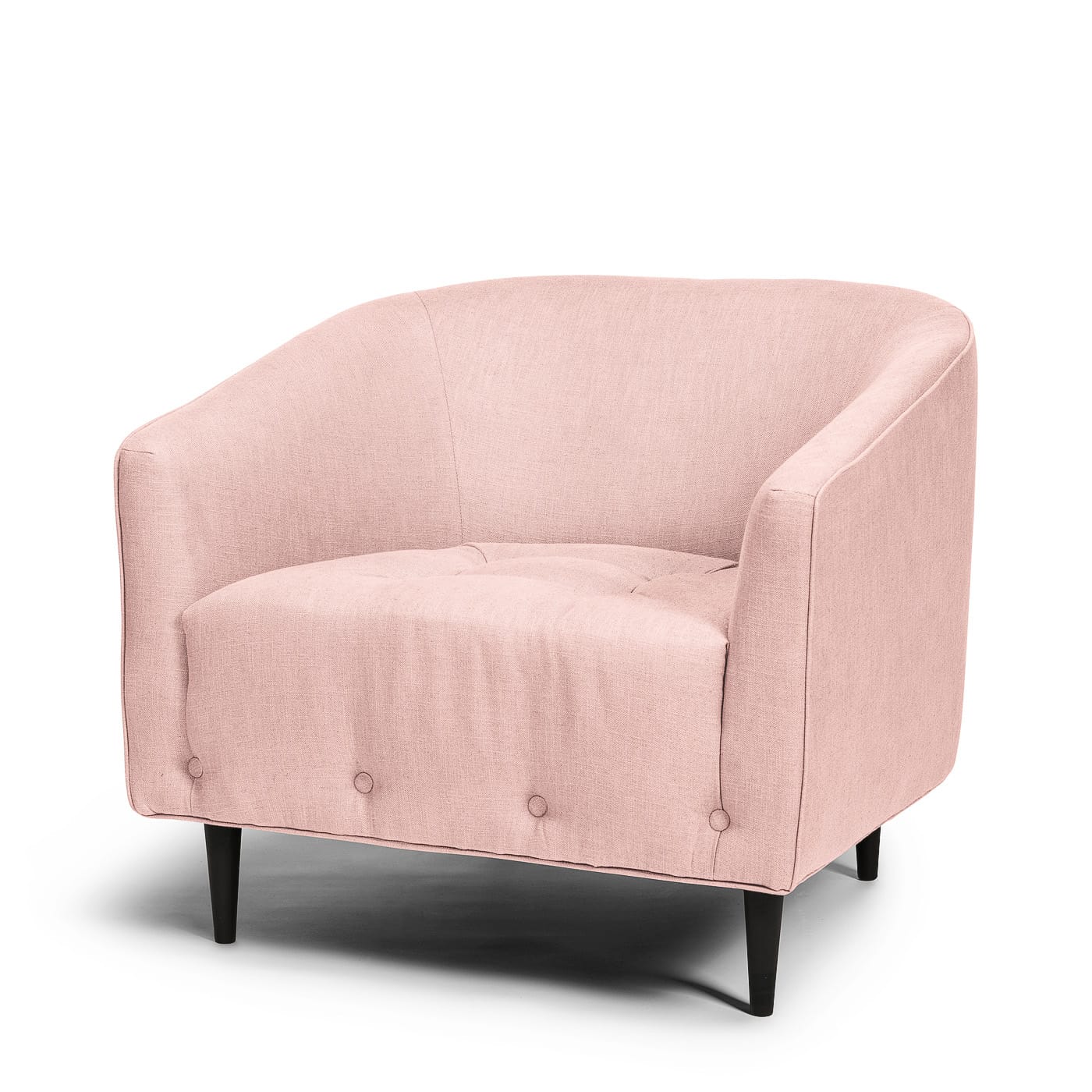 Carla fåtölj i rosa linne Melimeli